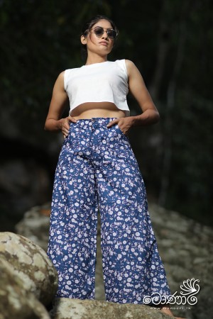 FLORAL BAGGY PANT & CROP TOP 